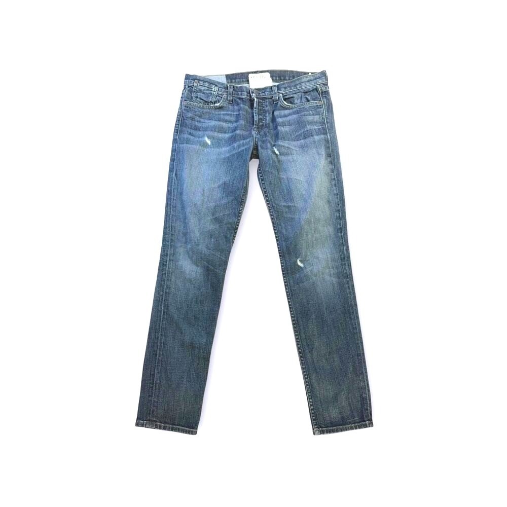 Textile Jeans Patti Sz 27 X‎ 30 Distressed Button Fly Dark Wash